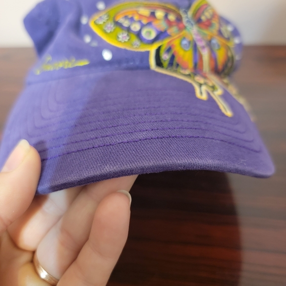 Vintage True Y2K Purple Cap with Colorful Butterfly Embroidery Encore‎ Hat New - Picture 8 of 8